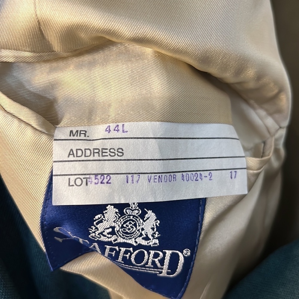 Stafford Sports Coat Vintage Teal Blue Green Wool Blend Blazer Jacket - Picture 7 of 9